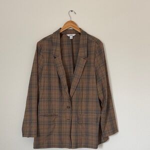 Old Navy Brown Plaid Blazer XXL TALL
